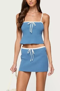 Edikted Pheobe Contrast Knit Tank Top