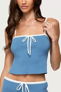 Edikted Pheobe Contrast Knit Tank Top
