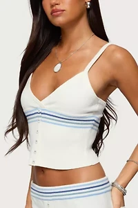 Edikted Miya Stripey Ribbed Knit Tank Top
