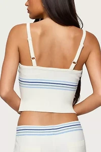 Edikted Miya Stripey Ribbed Knit Tank Top