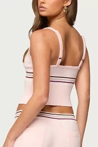 Edikted Miya Stripey Ribbed Knit Tank Top