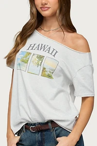 Edikted Hawaiian Babe Off Shoulder T Shirt