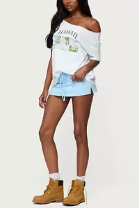 Edikted Hawaiian Babe Off Shoulder T Shirt
