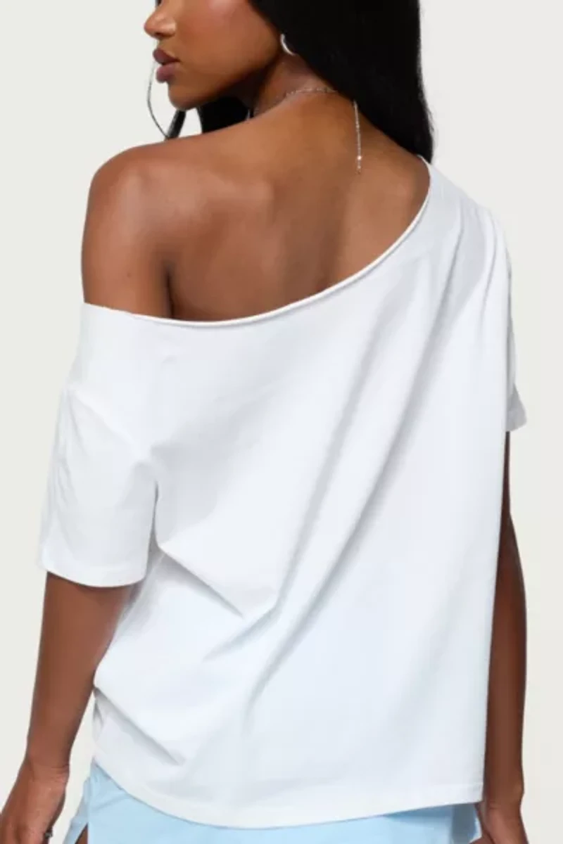 Edikted Hawaiian Babe Off Shoulder T Shirt