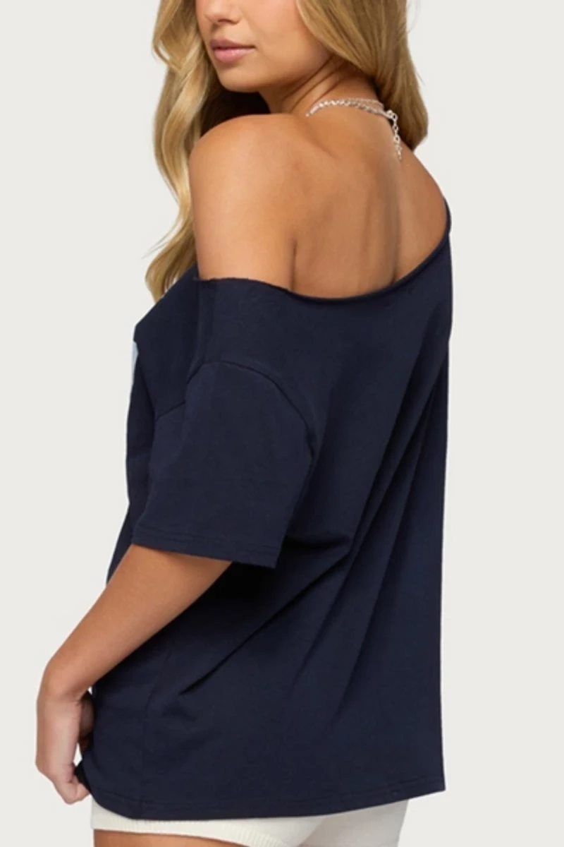 Edikted Hawaiian Babe Off Shoulder T Shirt