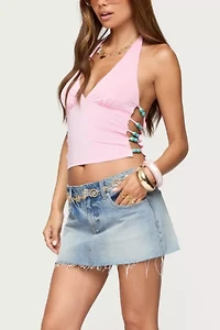Edikted Azaria Bead Cut Out Halter Top