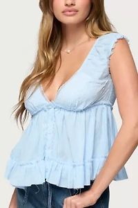 Edikted Gizelle Cotton Babydoll Top