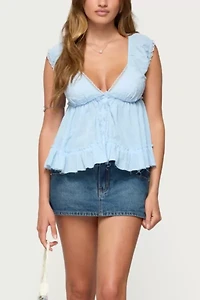 Edikted Gizelle Cotton Babydoll Top