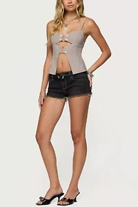 Edikted Shay Split Front Buckle Tank Top