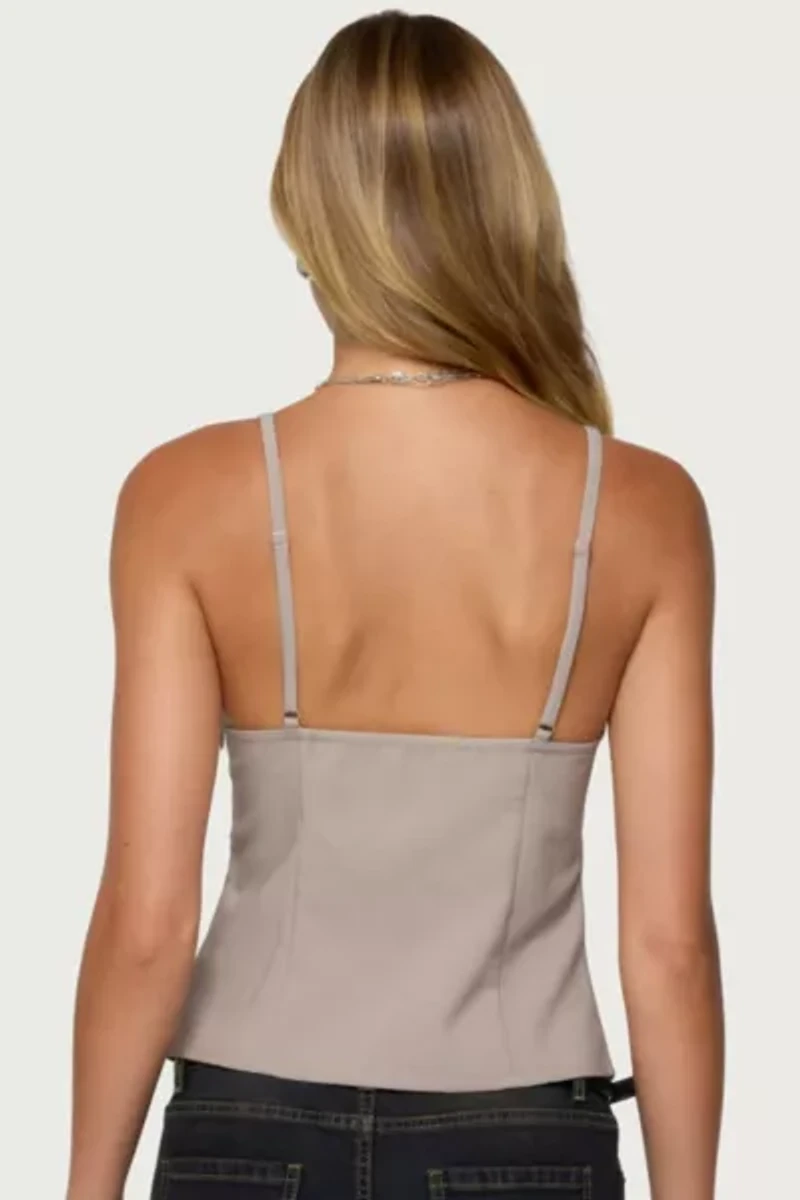 Edikted Shay Split Front Buckle Tank Top