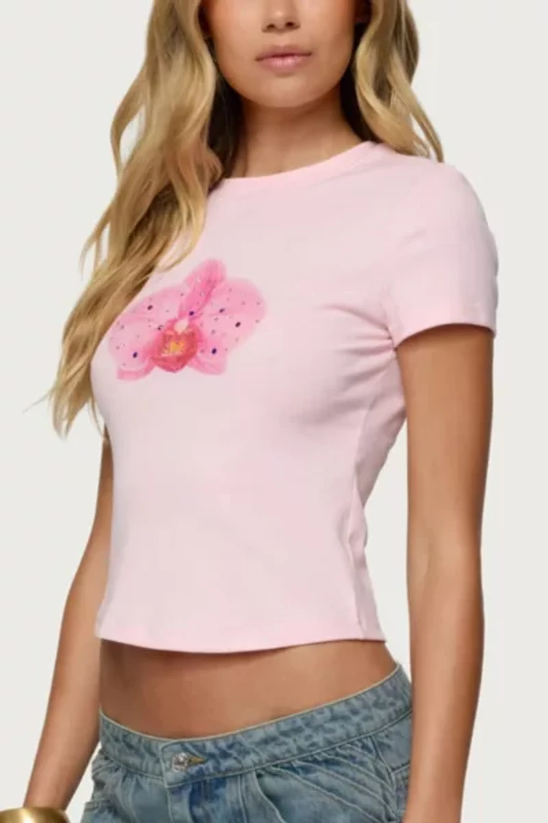 Edikted Orchid Gemstone T Shirt