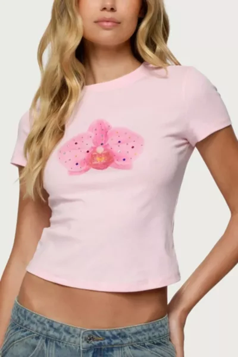 Edikted Orchid Gemstone T Shirt