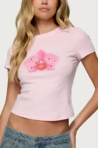 Edikted Orchid Gemstone T Shirt