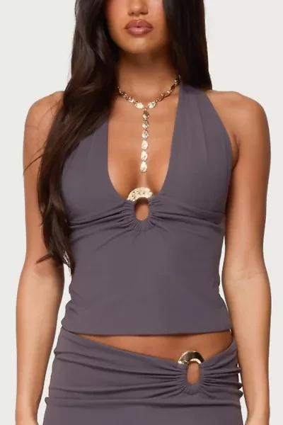 Edikted Billey Metal Ring Halter Top