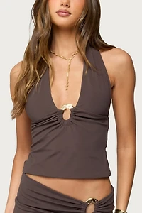 Edikted Billey Metal Ring Halter Top