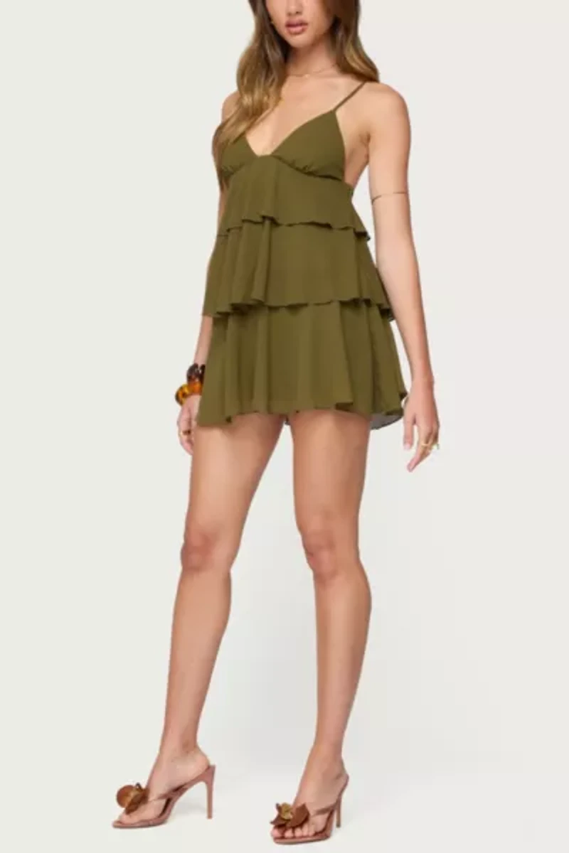 Edikted Gwynne Chiffon Ruffled Mini Dress