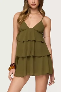 Edikted Gwynne Chiffon Ruffled Mini Dress
