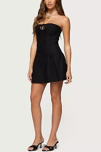 Edikted Cecelie Strapless Drop Waist Mini Dress