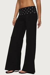 Edikted Reeva Polka Dot Fold Over Pants