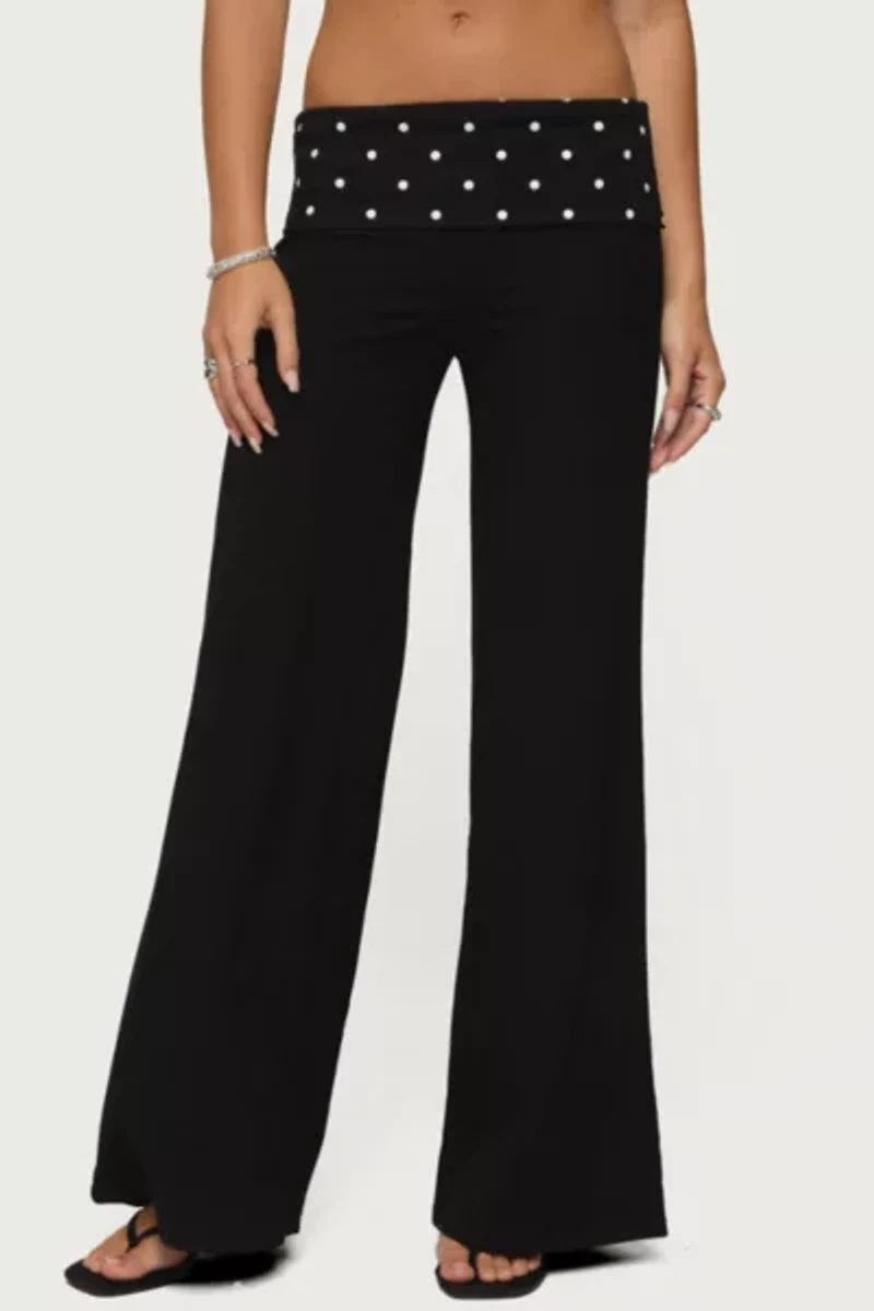 Edikted Reeva Polka Dot Fold Over Pants