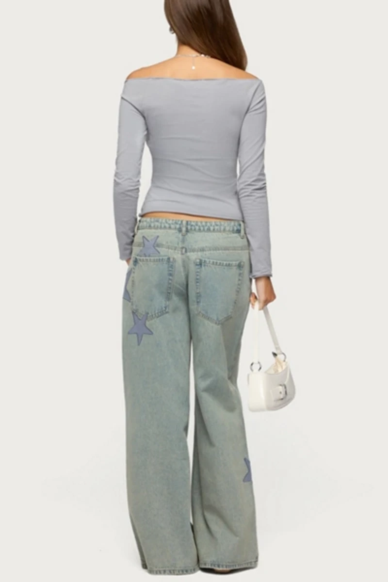Edikted Trish Stars Low Rise Jean