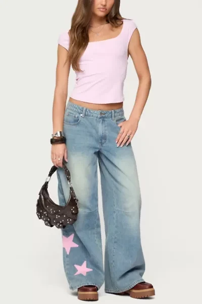 Edikted Trish Stars Low Rise Jeans