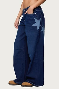 Edikted Trish Stars Low Rise Jeans