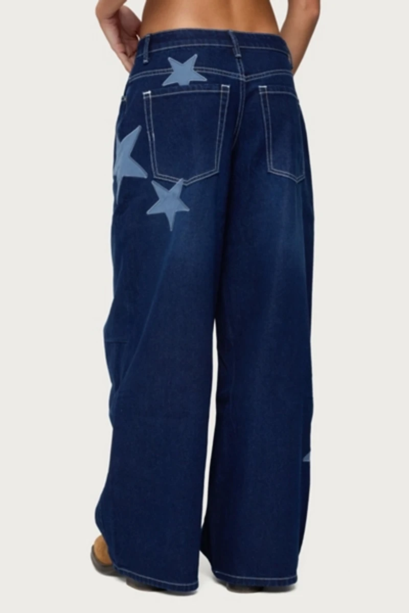 Edikted Trish Stars Low Rise Jeans
