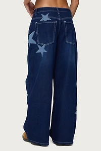 Edikted Trish Stars Low Rise Jeans