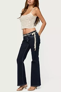 Edikted Louis Contrast Low Rise Jeans