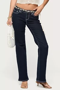 Edikted Louis Contrast Low Rise Jeans