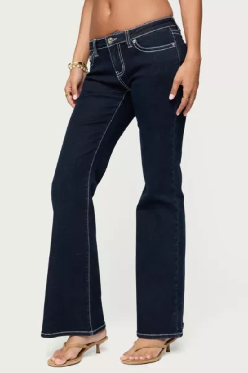 Edikted Louis Contrast Low Rise Jeans