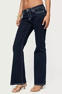 Edikted Louis Contrast Low Rise Jeans
