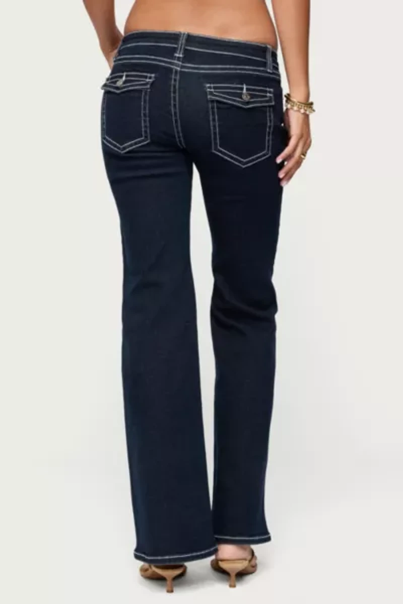 Edikted Louis Contrast Low Rise Jeans