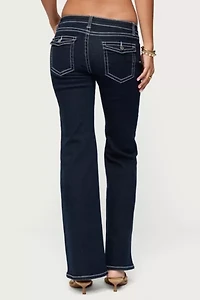 Edikted Louis Contrast Low Rise Jeans