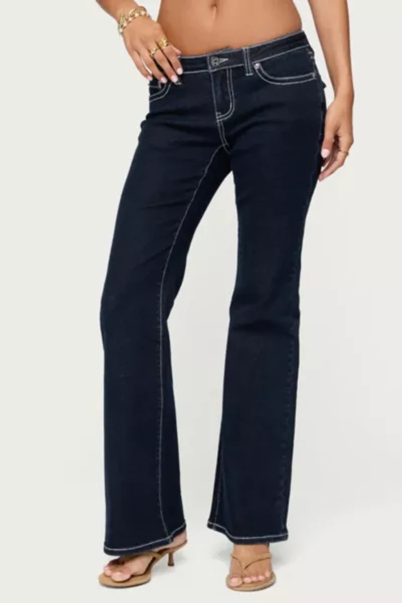 Edikted Louis Contrast Low Rise Jeans