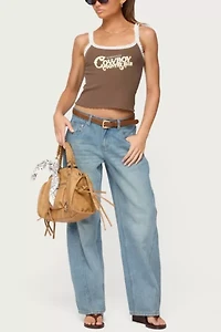 Edikted Korie Barrel Leg Low Rise Jeans