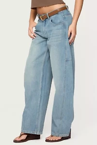 Edikted Korie Barrel Leg Low Rise Jeans