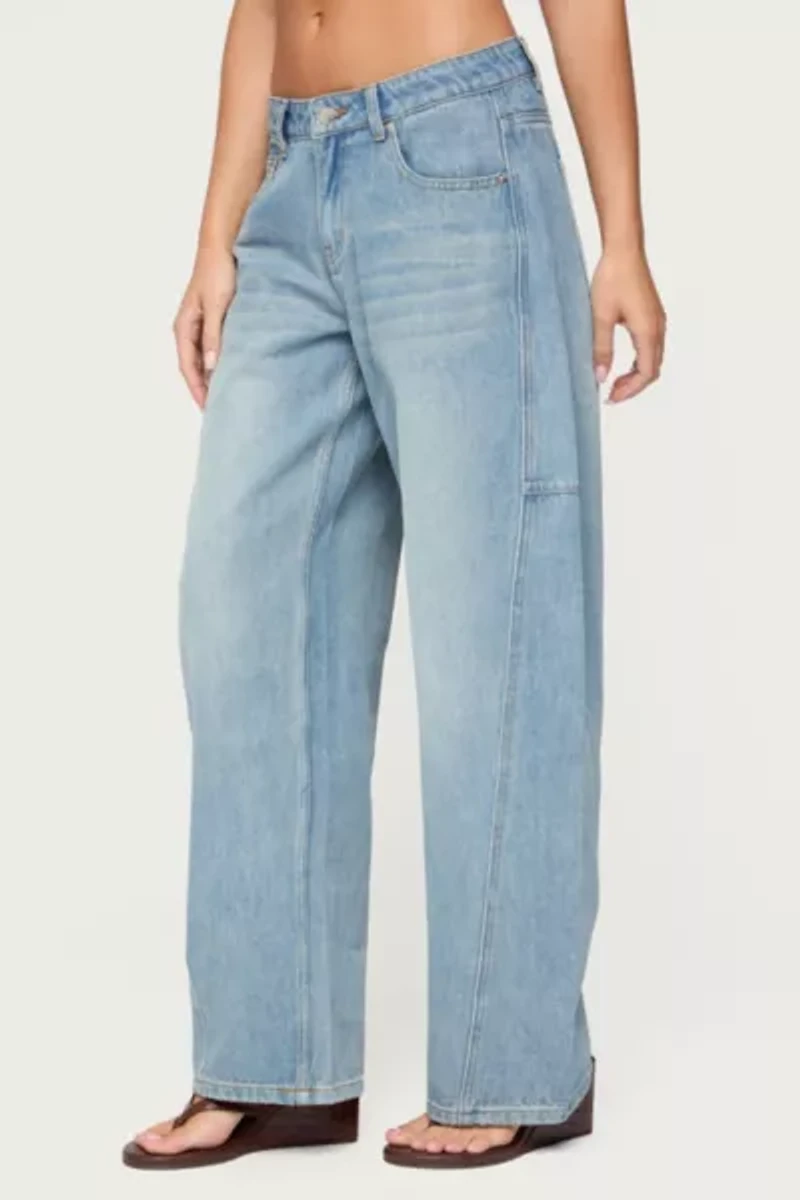 Edikted Korie Barrel Leg Low Rise Jeans