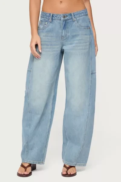 Edikted Korie Barrel Leg Low Rise Jeans