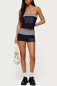 Edikted 76 Stripey Fold Over Shorts