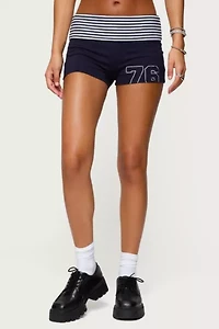 Edikted 76 Stripey Fold Over Shorts