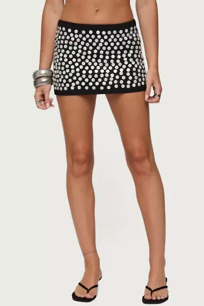 Edikted Ada Iridescent Button Knit Mini Skirt