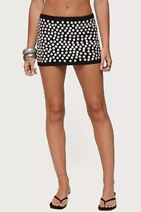 Edikted Ada Iridescent Button Knit Mini Skirt