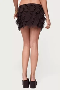 Edikted Clare Chiffon Ruffled Mini Skirt