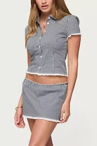 Edikted Paige Gingham Mini Skort