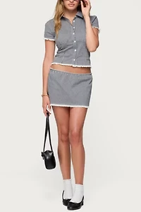 Edikted Paige Gingham Mini Skort