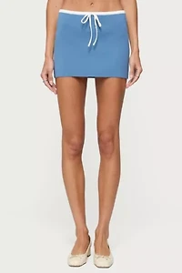 Edikted Pheobe Contrast Knit Mini Skirt