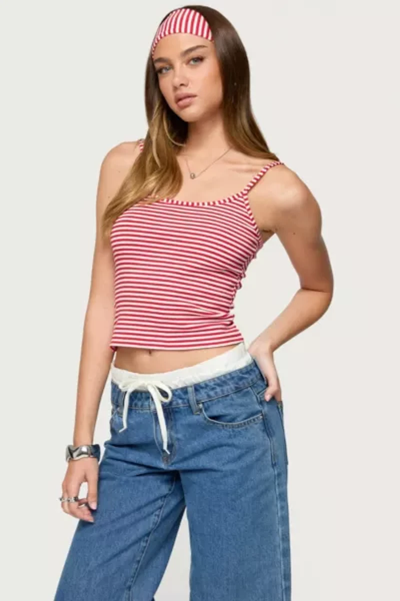 Edikted Striped Headband and Tank Top