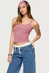 Edikted Striped Headband and Tank Top